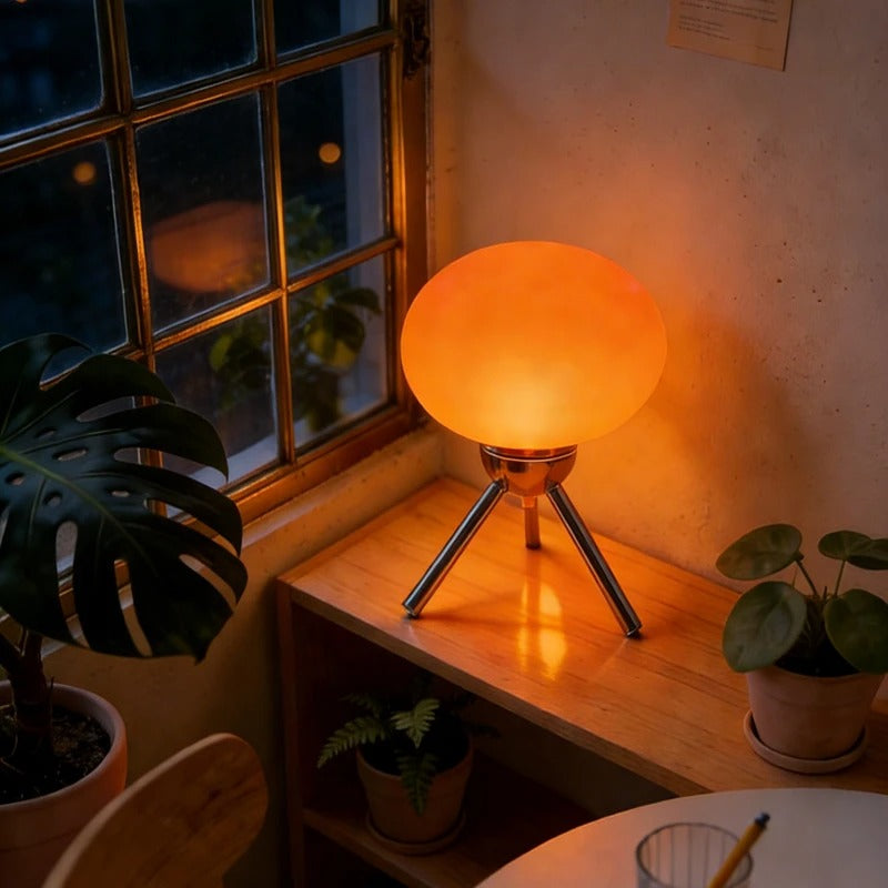 Mid-Century Modern Glass Mushroom Table Lamp
