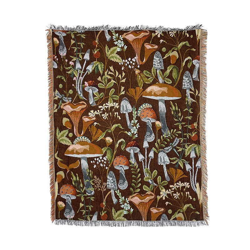 Floral Jacquard Throw Blanket with Tassels