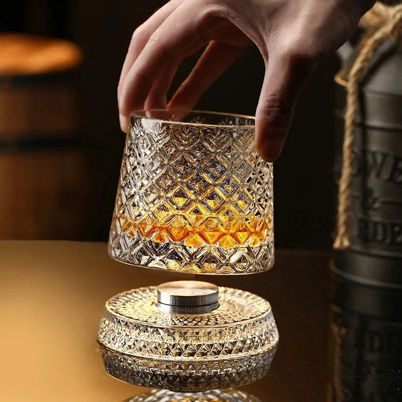 360° Rotating Crystal Whiskey Glass
