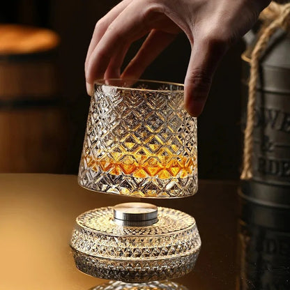 360° Rotating Crystal Whiskey Glass
