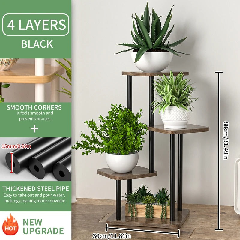 Multi-Tier Wooden Plant Stand