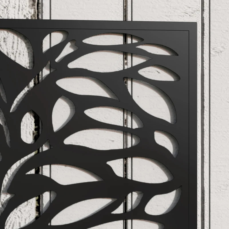 Metal Raised Garden Bed with Decorative Trellis Privacy Panel – Wall-Mounted or Freestanding Planter for Climbing Plants