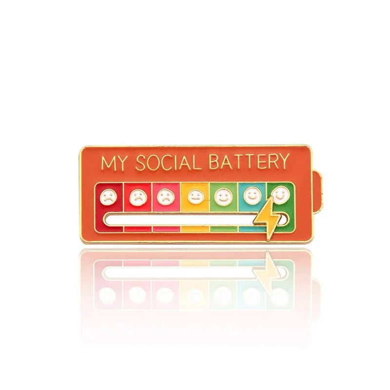 Social Battery Mood Pin