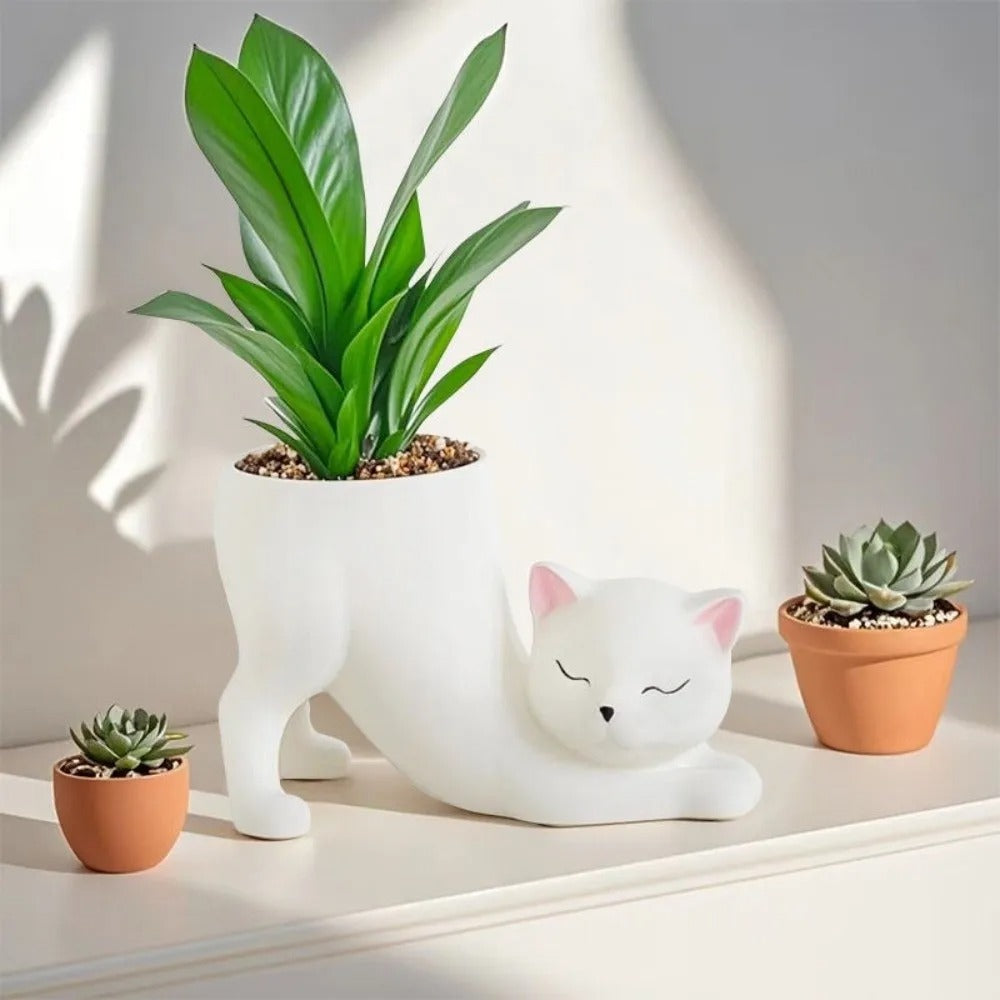 Cat Tail Ceramic Planter