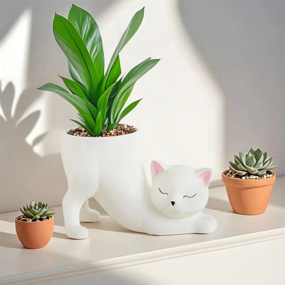 Cat Tail Ceramic Planter