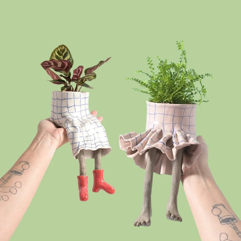 Funny Dangling Legs Ceramic Planter