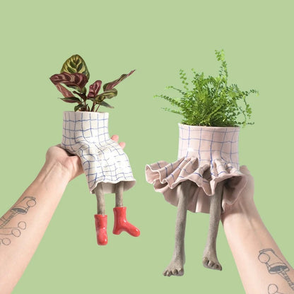 Funny Dangling Legs Ceramic Planter