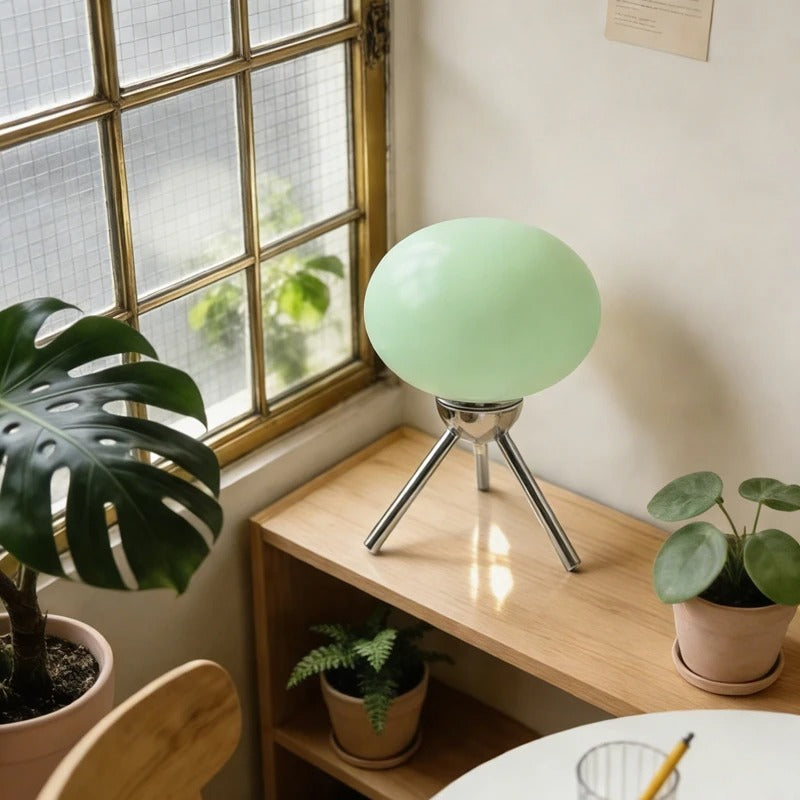 Mid-Century Modern Glass Mushroom Table Lamp