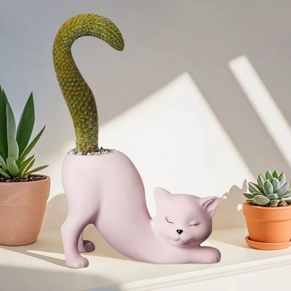 Cat Tail Ceramic Planter