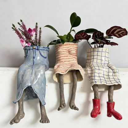 Funny Dangling Legs Ceramic Planter