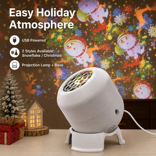 360° Rotating Star Projector Night Light – Snowflake, Christmas & Ocean