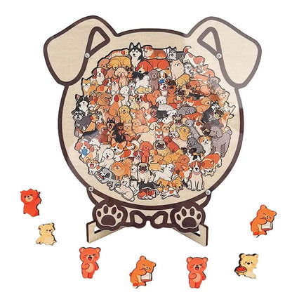 Cat-Shaped Wooden Jigsaw Puzzle