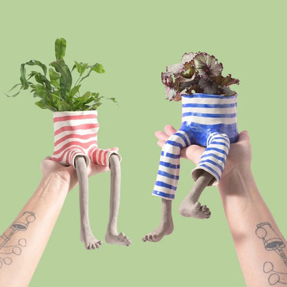 Funny Dangling Legs Ceramic Planter