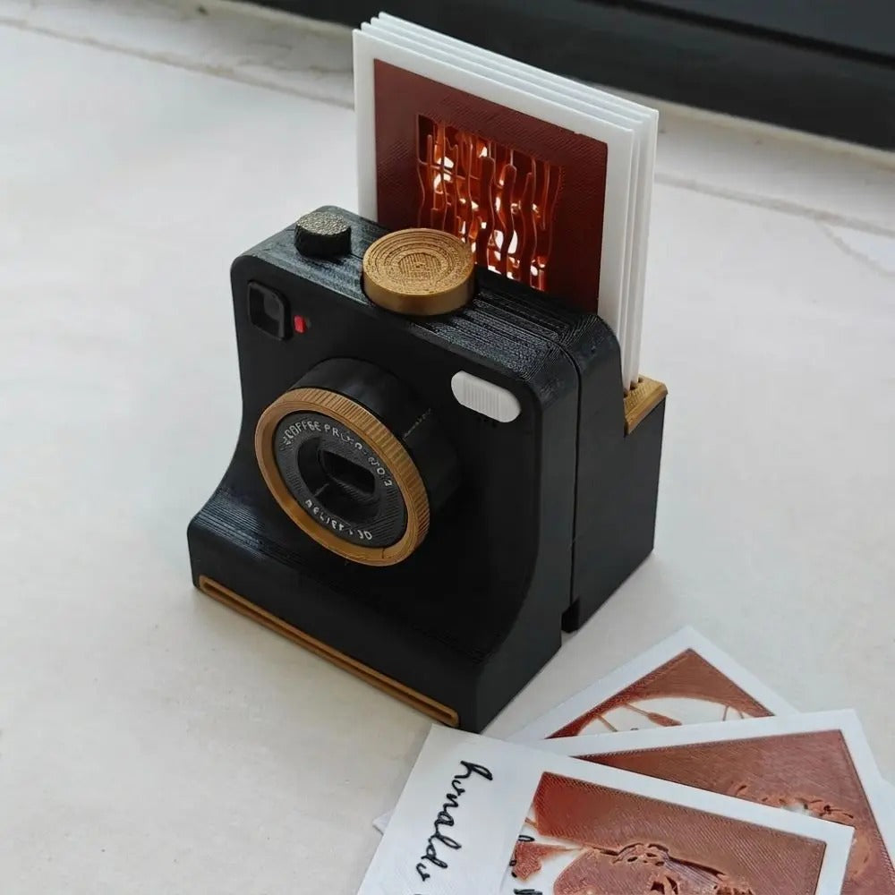 3D Printed Latte Art Camera with Replaceable Stencil Cards