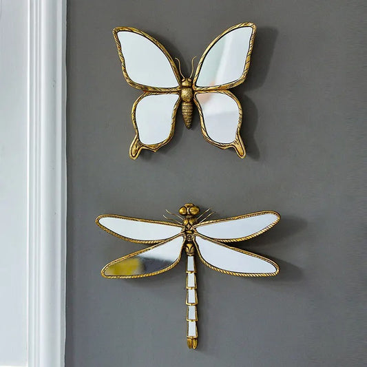 Gold Butterfly & Dragonfly Decorative Mirror