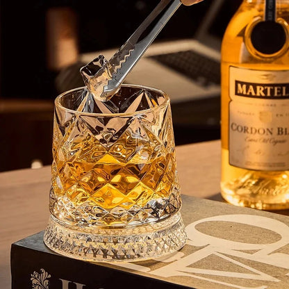 360° Rotating Crystal Whiskey Glass