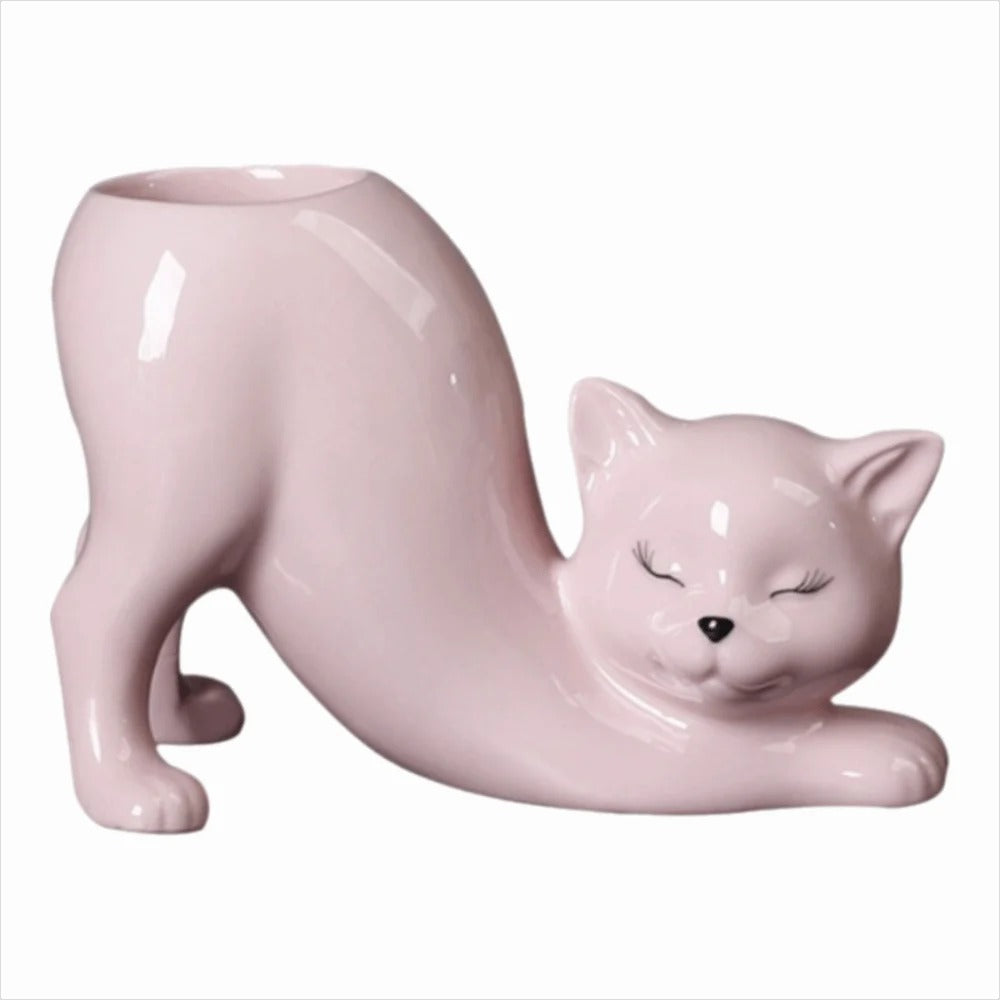Cat Tail Ceramic Planter