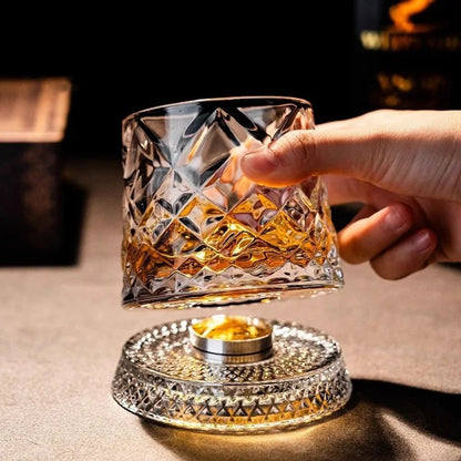 360° Rotating Crystal Whiskey Glass