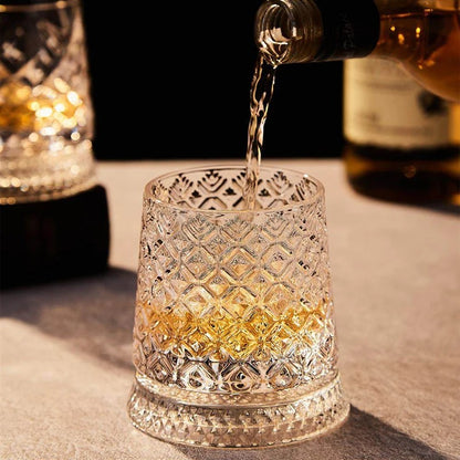 360° Rotating Crystal Whiskey Glass