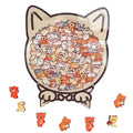 Cat-Shaped Wooden Jigsaw Puzzle