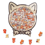 Cat-Shaped Wooden Jigsaw Puzzle