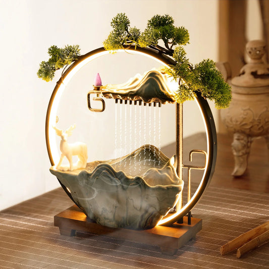 Indoor Waterfall Fountain with LED Lights & Mist Maker