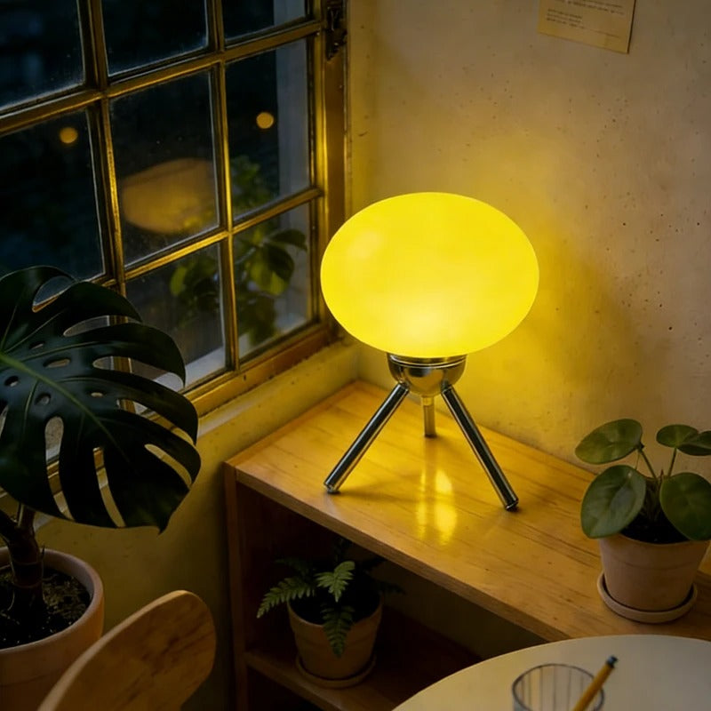 Mid-Century Modern Glass Mushroom Table Lamp