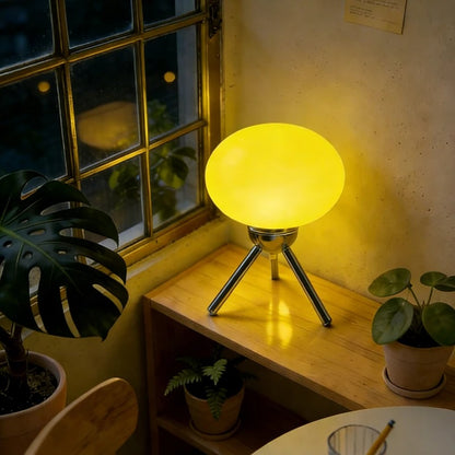 Mid-Century Modern Glass Mushroom Table Lamp