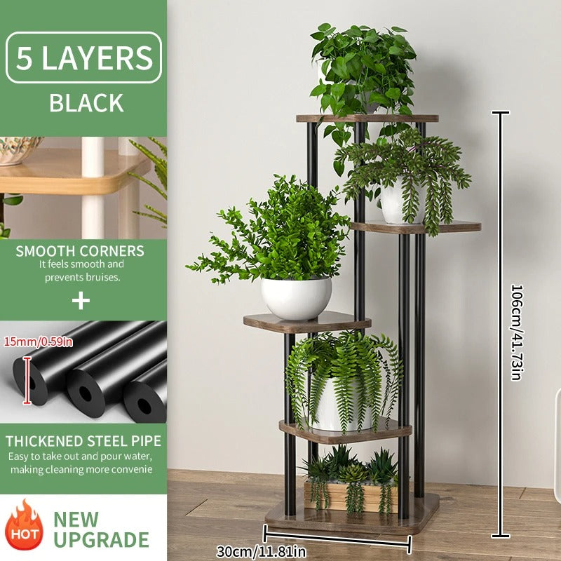 Multi-Tier Wooden Plant Stand