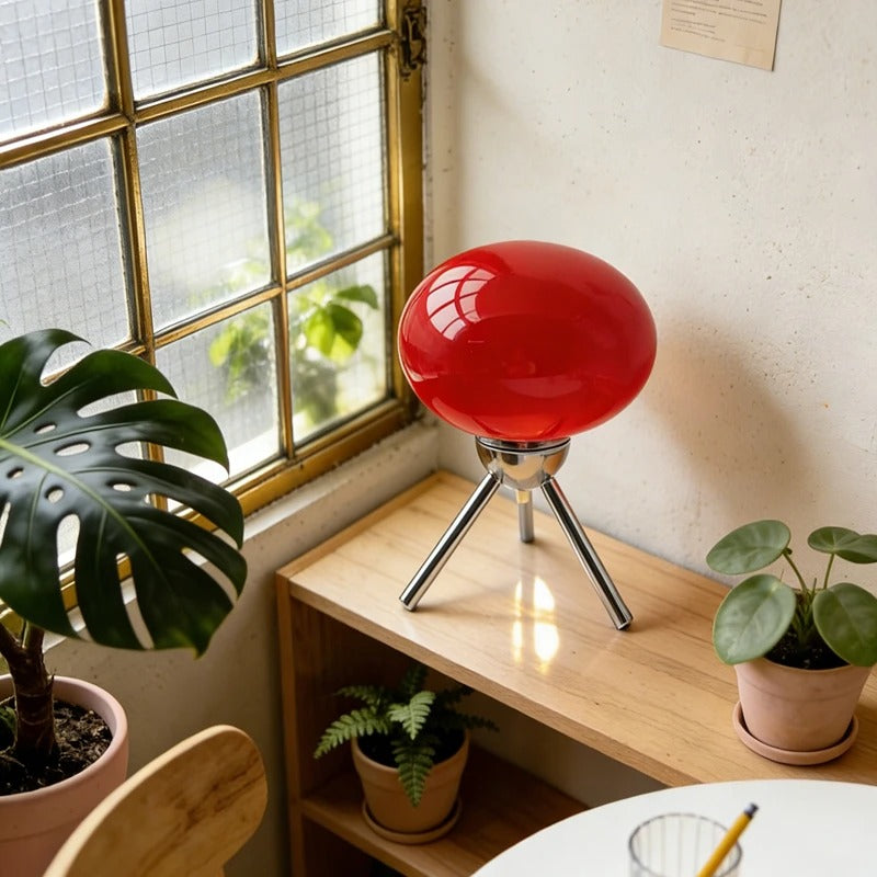 Mid-Century Modern Glass Mushroom Table Lamp
