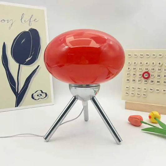 Mid-Century Modern Glass Mushroom Table Lamp