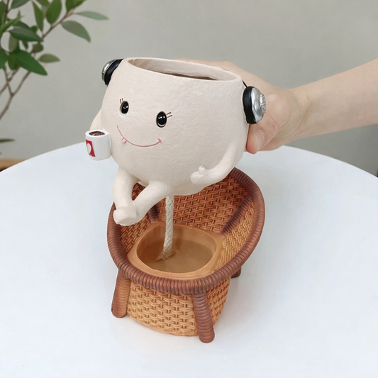 Cute Wicker Chair Planter Pot