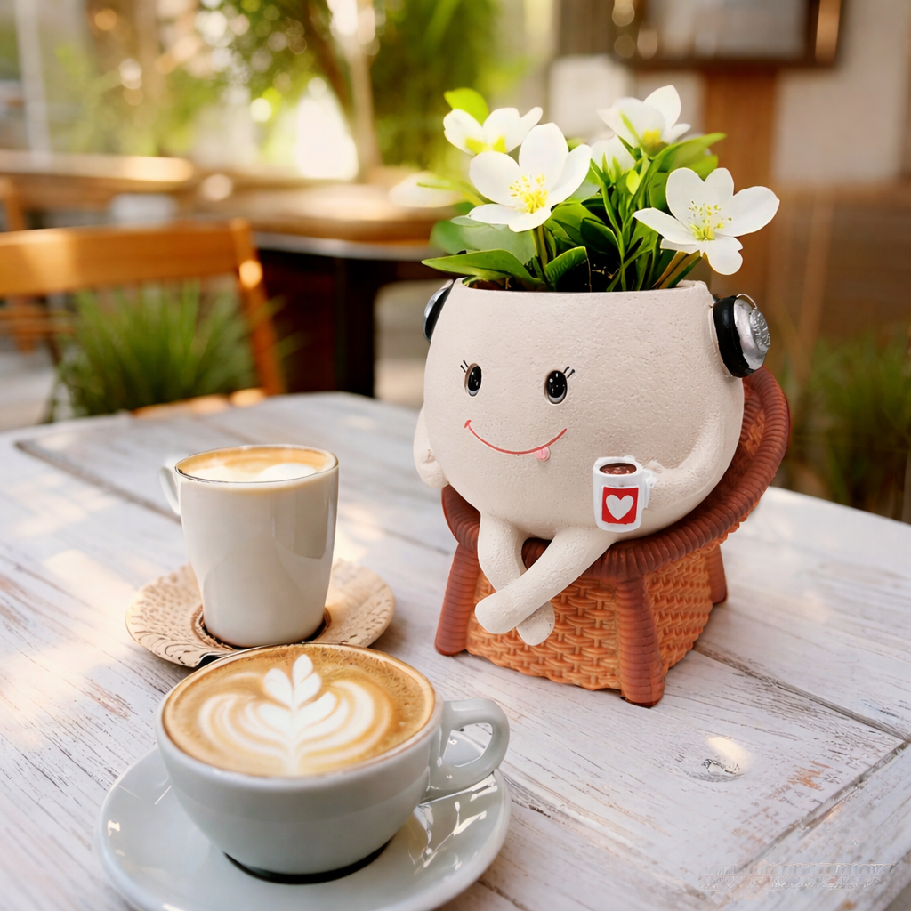 Cute Wicker Chair Planter Pot
