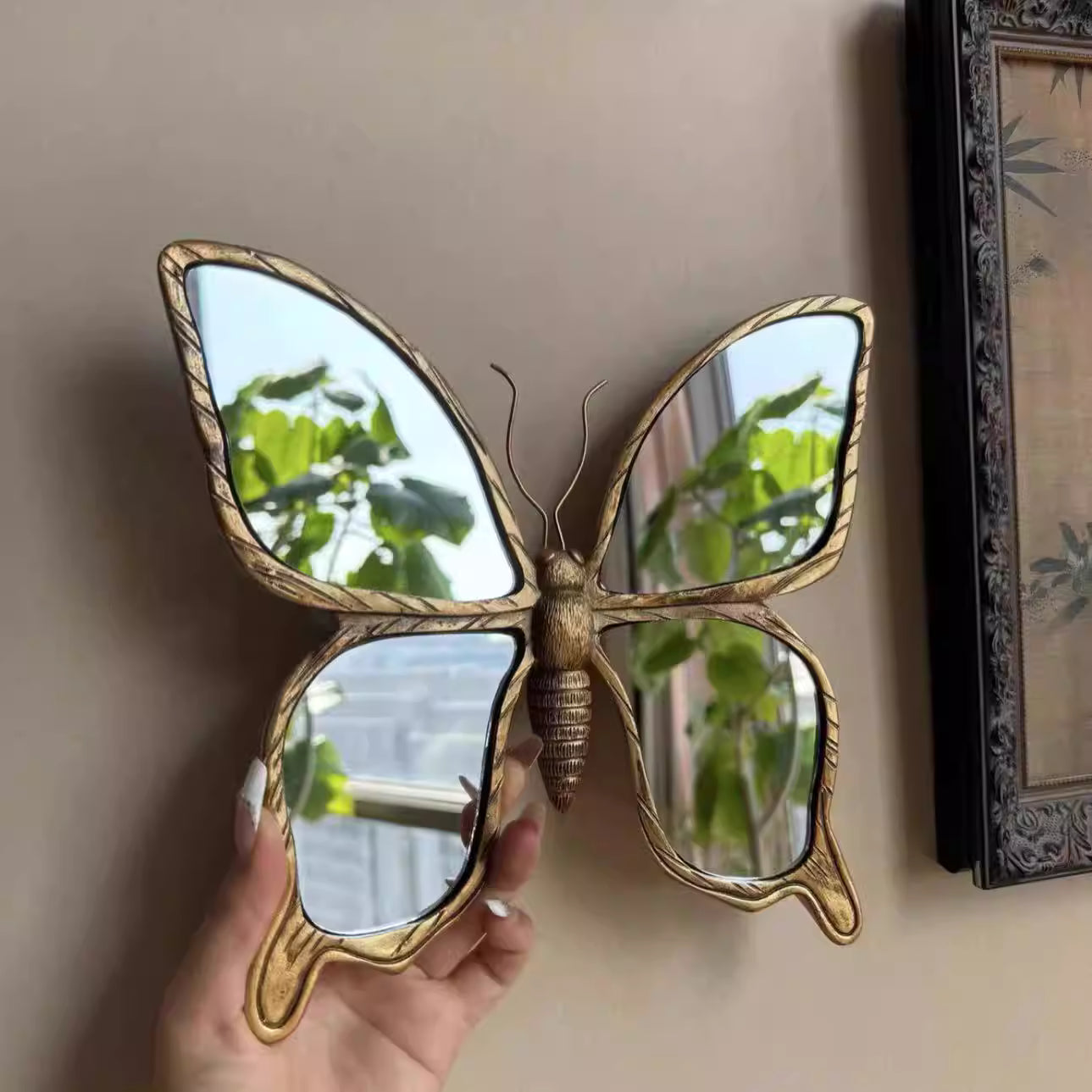Gold Butterfly & Dragonfly Decorative Mirror