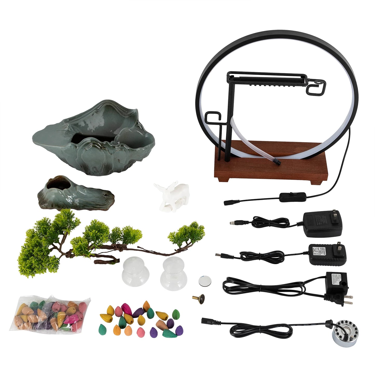Indoor Waterfall Fountain with LED Lights & Mist Maker