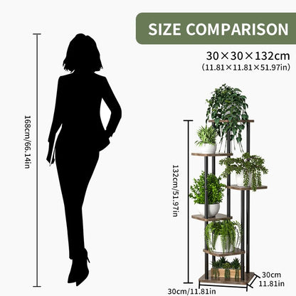 Multi-Tier Wooden Plant Stand