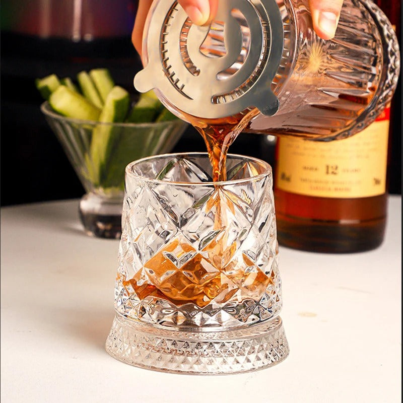 360° Rotating Crystal Whiskey Glass