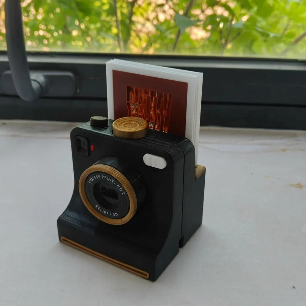 3D Printed Latte Art Camera with Replaceable Stencil Cards