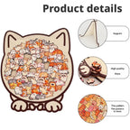 Cat-Shaped Wooden Jigsaw Puzzle