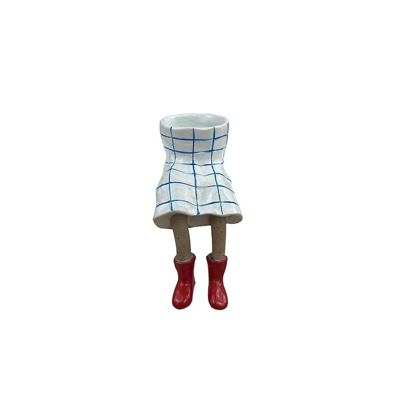 Funny Dangling Legs Ceramic Planter