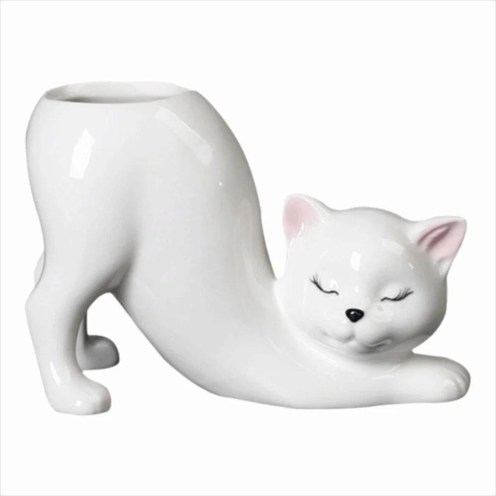 Cat Tail Ceramic Planter