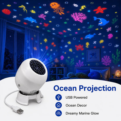 360° Rotating Star Projector Night Light – Snowflake, Christmas & Ocean