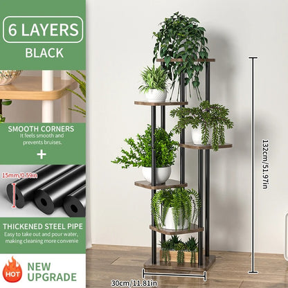 Multi-Tier Wooden Plant Stand