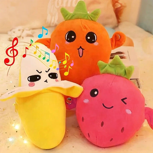 RhythmBuddy Interactive Fruit Plush – Touch-Activated Music Toy for Kids & Adults