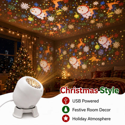 360° Rotating Star Projector Night Light – Snowflake, Christmas & Ocean