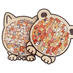 Cat-Shaped Wooden Jigsaw Puzzle