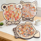 Cat-Shaped Wooden Jigsaw Puzzle