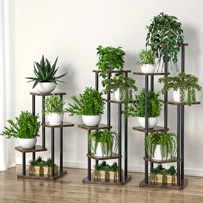 Multi-Tier Wooden Plant Stand