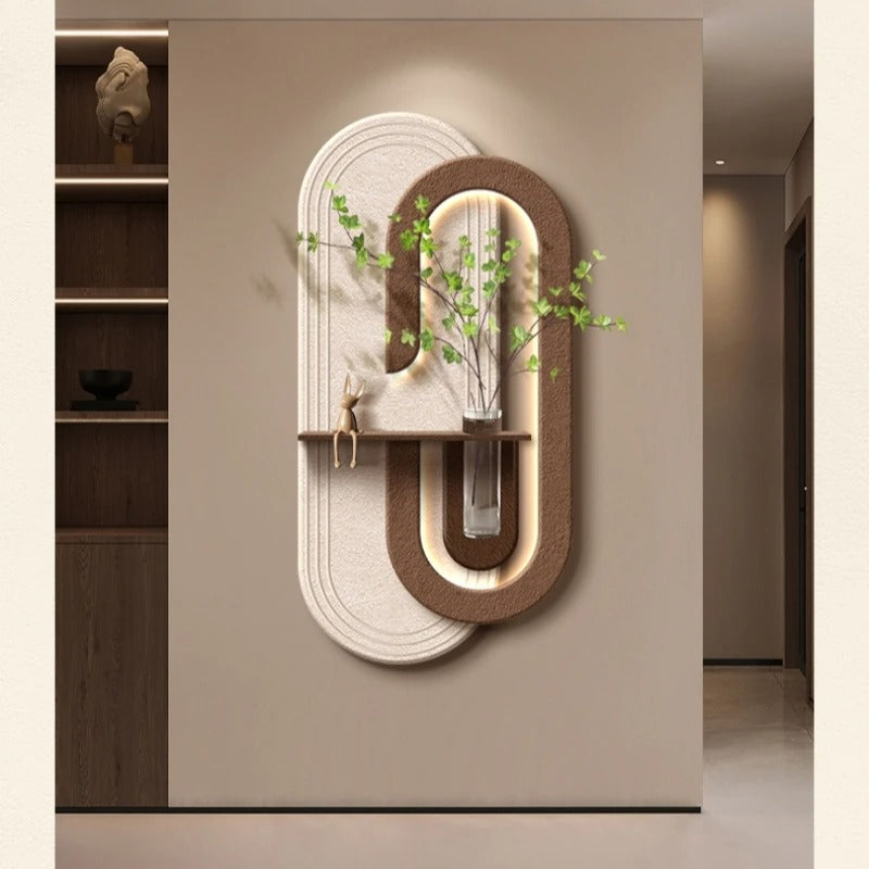 Modern LED Crystal Wall Lamp – Vase & Green Plant Mural Light