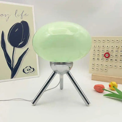 Mid-Century Modern Glass Mushroom Table Lamp